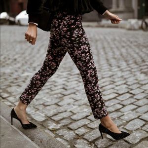 Rebecca Taylor Floral High Waisted Velveteen